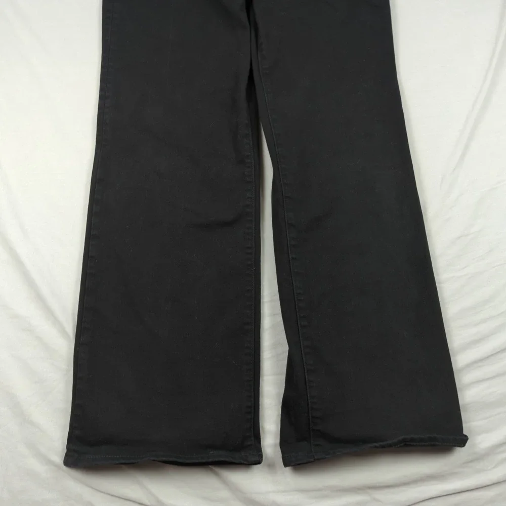 J Crew Jeans Womens‎ 27 Black Full Length Wide Leg Stretch Baggy Boho